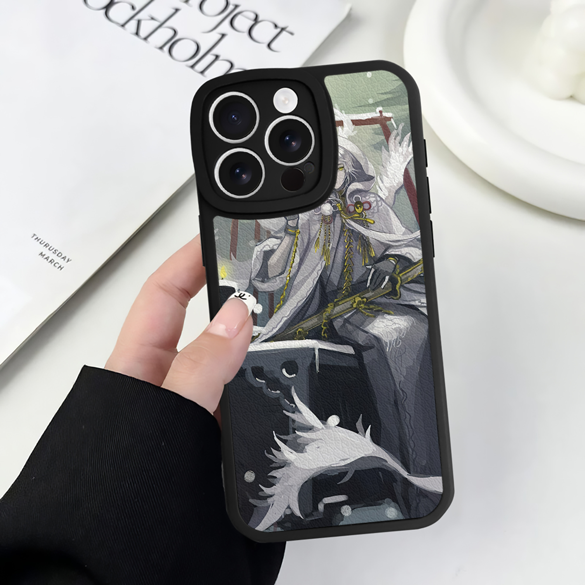 （画像用） 刀剣乱舞 Touken Ranbu 【iPhone 16シリーズ対応】シリコンスマホケース（レザー調） 材質：シリコン